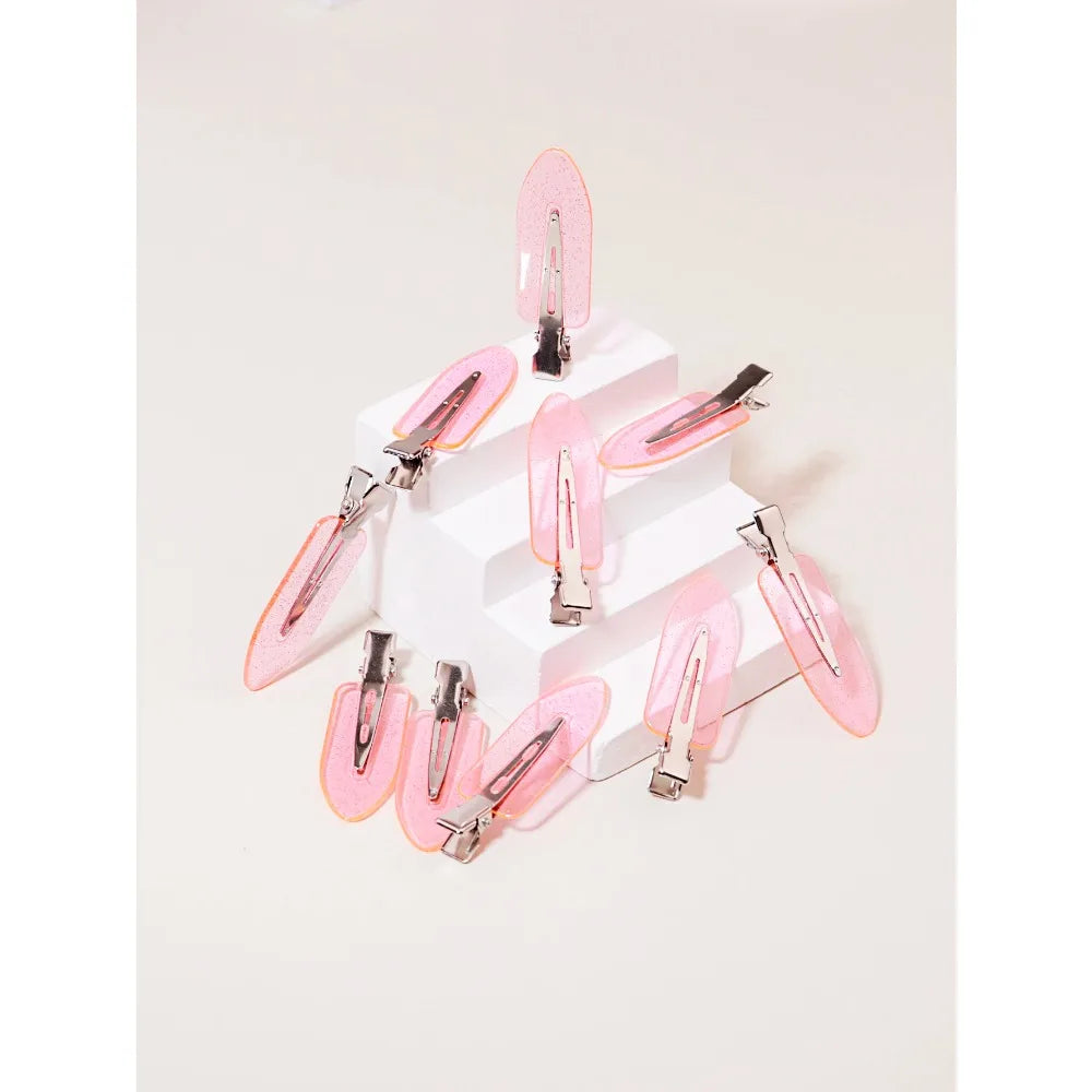 10pcs Transparent Seamless Hair Clips for Girls, Fashion Makeup & Facial Hair Styling Clips, Suitable for Real Hair Wigs