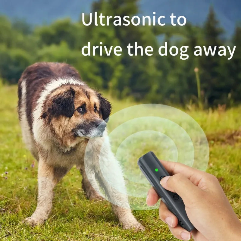 Ultrasonic Dog Repeller Anti Barking Device USB Rechargeable Portable Dog Trainer with LED Light and Lanyard