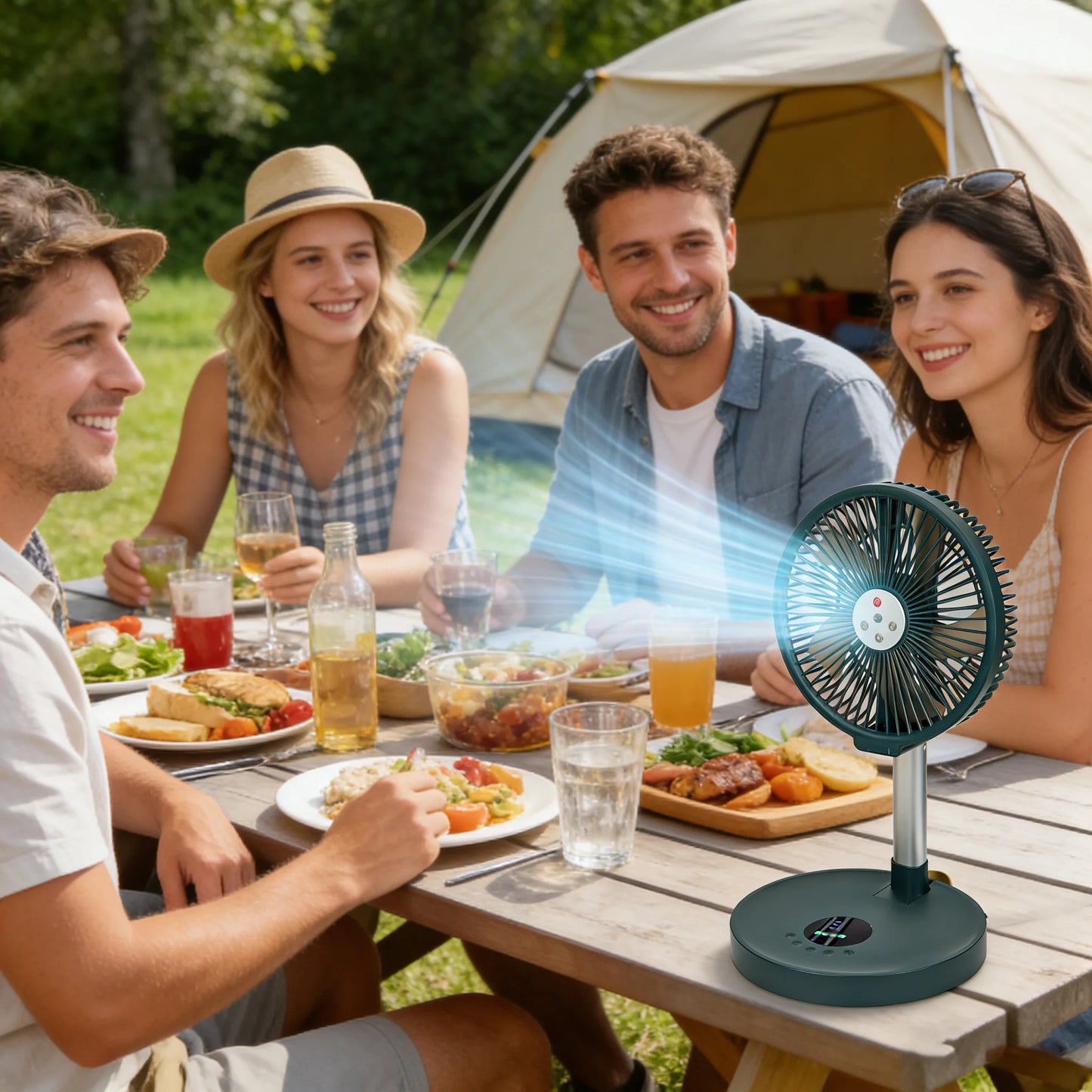 10 Inch Remote Control Folding Desktop Vertical Electric Fan Silent and Timed Rotating Left and Right Outdoor Home Electric Fan