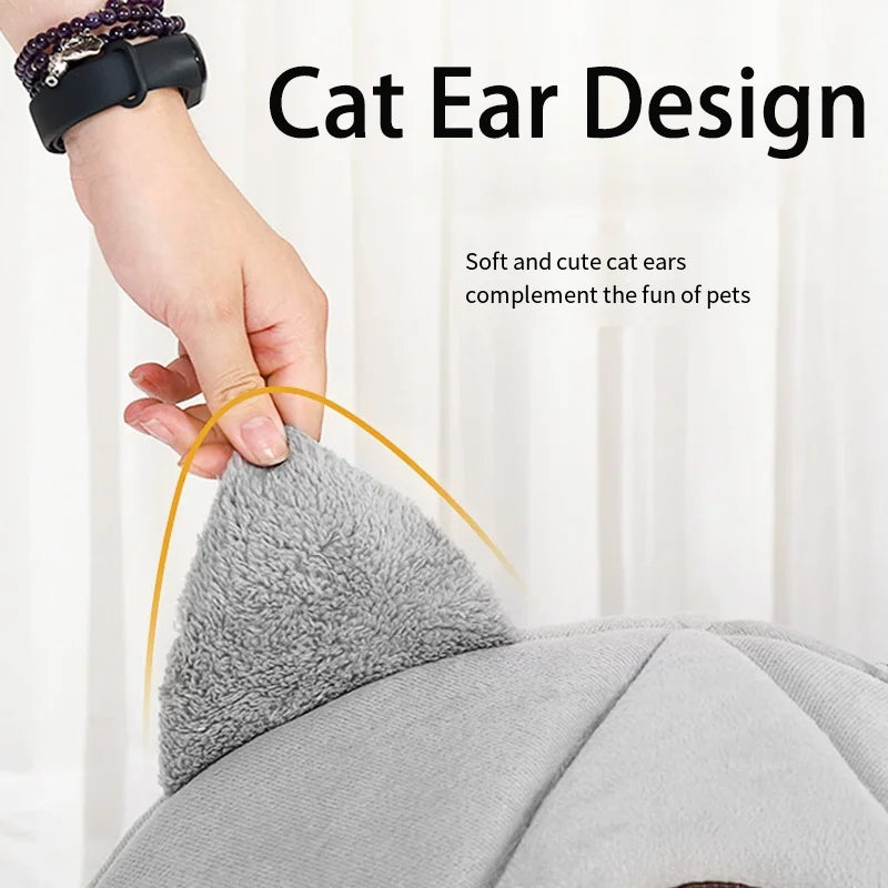 Warm Cat Bed Pet Nest Large Thickened Pet Bed Windproof and Coldproof Winter Cat Sofa Comfortable Warm Indoor Cat Supplies