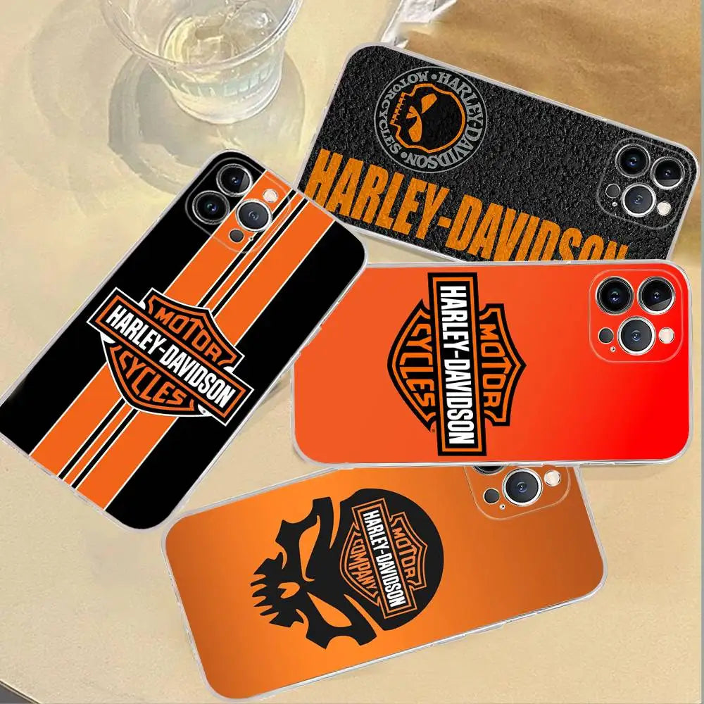Cool H-Harley Car d-Davidson Phone Case for iPhone 17 16 15 14 13 12 11 Pro Max Plus Soft Cover Personalized DIY