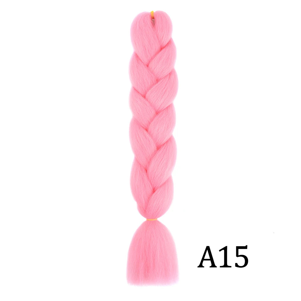 Synthetic 24Inch Long Jumbo Braids Extensions Yaki Straight Braiding Hair Afro Ombre Color Hair for Women