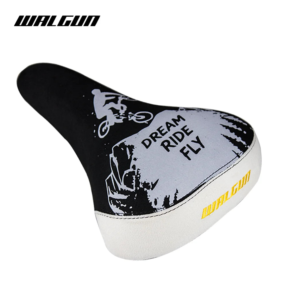 WALGUN BMX Bicycle Saddle Dirt Jump Cruiser Bike Seat with Embroidery Freestyle Racing Dowbhill Saddle MTB 265*170 Cycling Parts