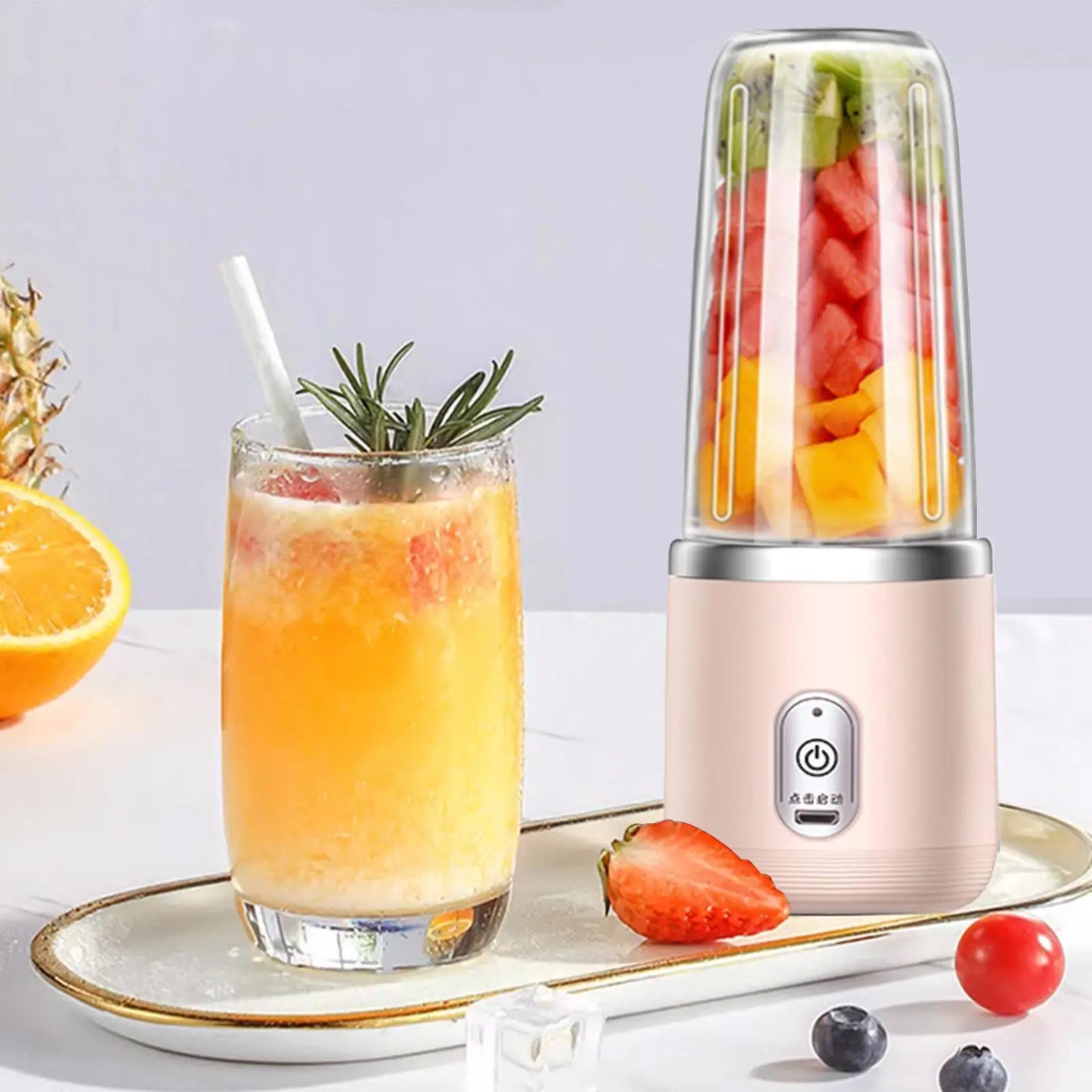 Portable Fruit Juice Blenders Summer Personal Electric Mini Bottle Home USB 6 Blades Juicer Cup Machine For Kitchen