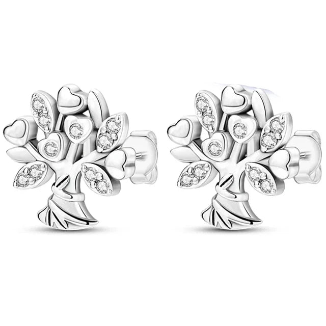 925 Silver Stud Earrings Hoop Earrings For Women Rose Flower Strawberry Butterfly Daisy Earrings Set Fashion Jewelry Gift