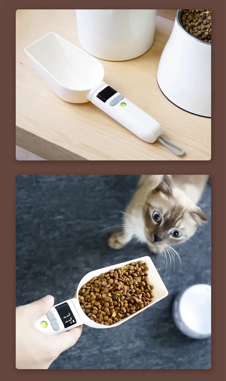 800g/1g Portable LCD Digital Kitchen Scale Home Electronic Measuring Tool  Pet Dog and Cat Digital Feeding Bowl Weighing Spoon