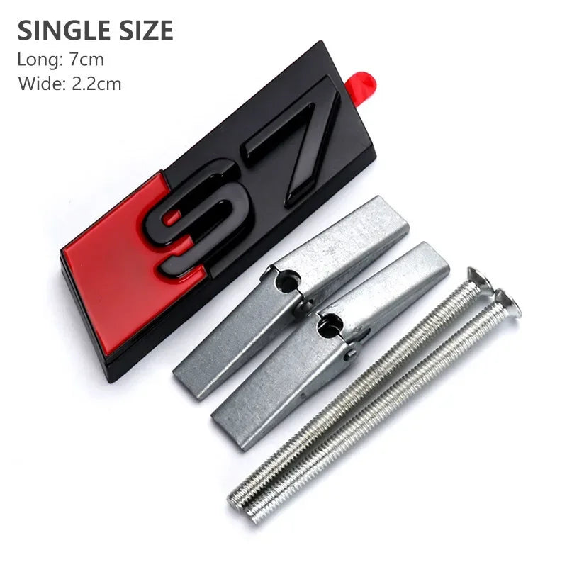 3d ABS Chrome Black Logo S3 S4 S5 S6 S7 S8 Emblem Honeycomb Car Front Grille Bdage For Audi S 3 4 5 6 7 8 Accessories
