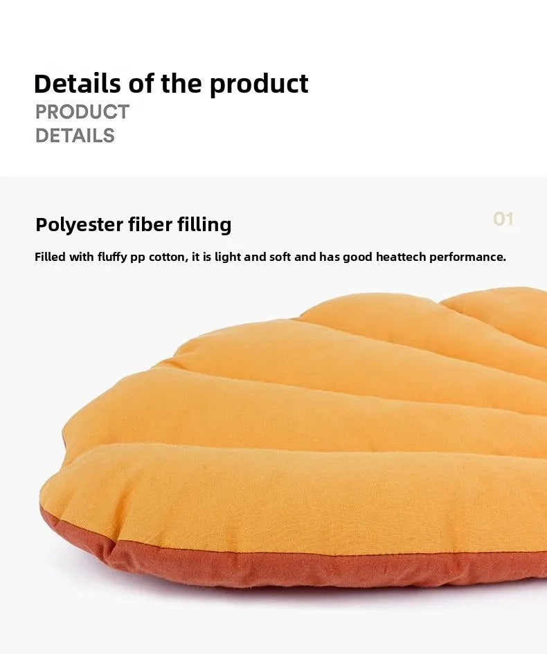1/2PCS Leaf Shaped Cat Bed and Pet Mat Soft Washable Reversible Non-Slip Cushion for Cats and Dogs Indoor Travel Camping Pet Bed