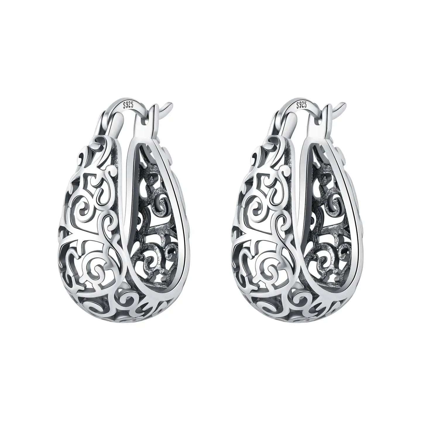 925 Sterling Silver Needle Iris Flower Hoop Earrings for Women Original Elegant Versatile Jewelry Birthday Party Fine Gift 2026