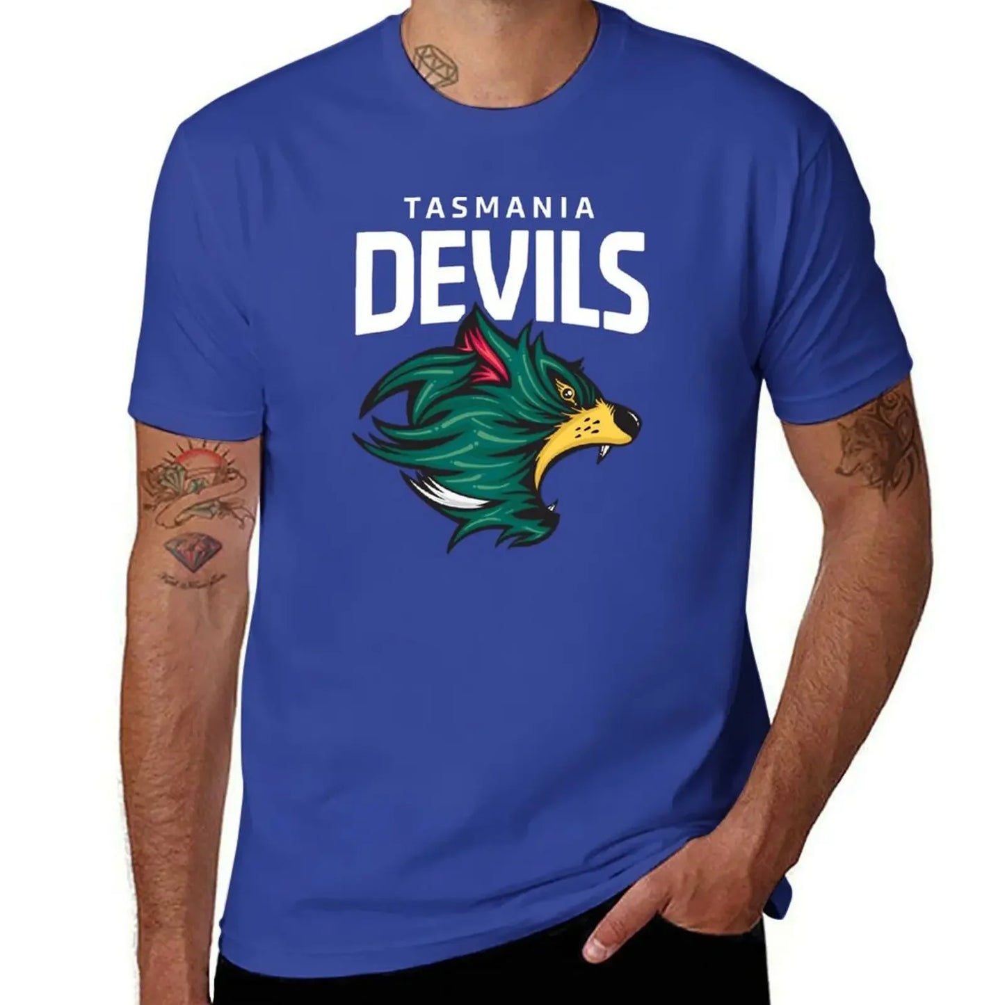 Tasmania Devils Football Club White Lettering T-Shirt summer clothes oversizeds shirts graphic tees cute tops men workout shirt