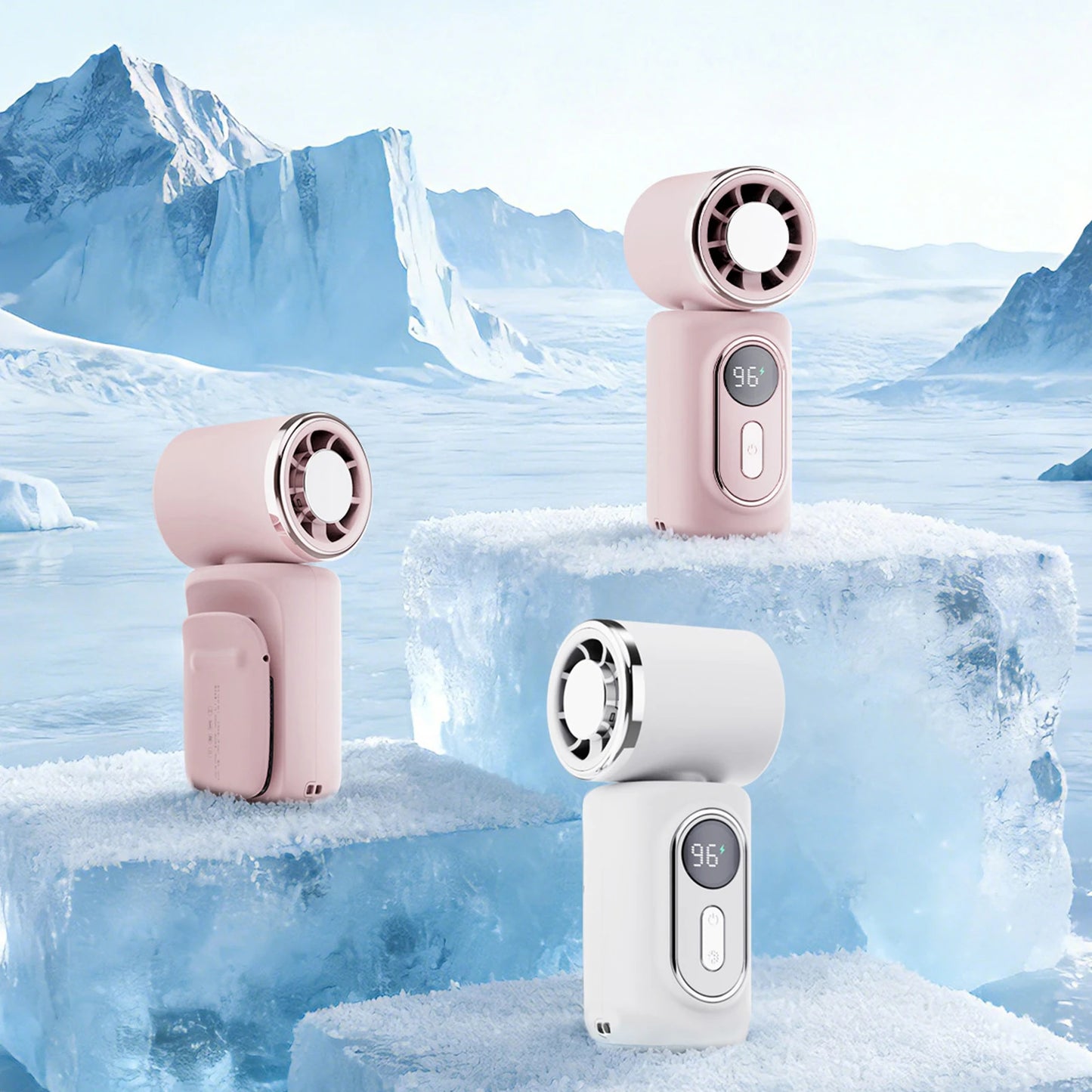 Portable Clip-On Mini Fans Adjustable 5-Speed Portable Fan with LED Display for Outdoor Travel Office Travel Accessories Gift