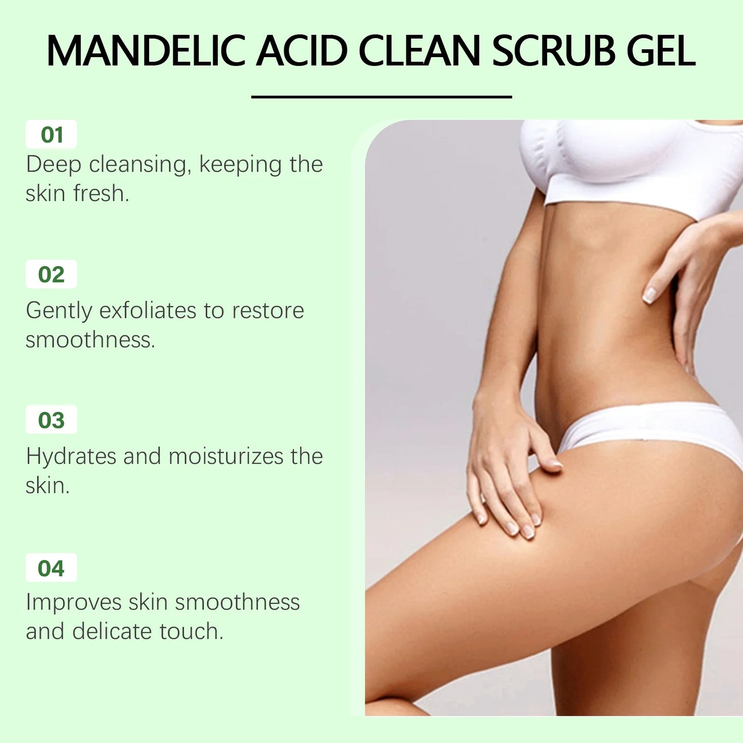Mandelic Acid Body Exfoliating Gel Gentle Exfoliation Lasting Moisture Cleaning Remove Dead Skins Smooth Skin Cleans Scrub Gels