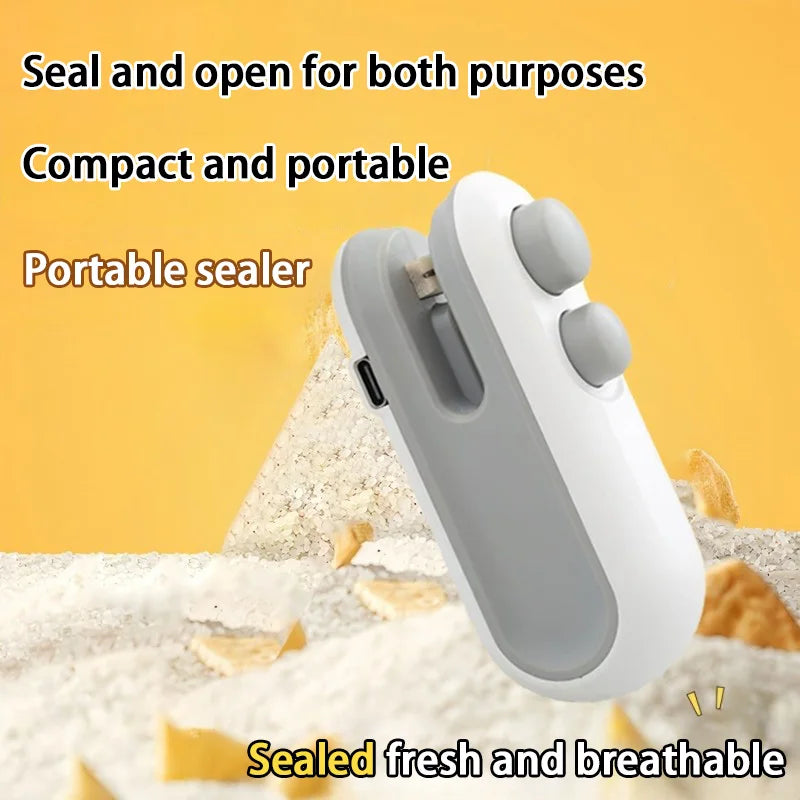 New Mini Bag Sealer Plastic Bag Sealing Machine 2 in 1 Heat Seal Rechargeable With Cutter For Plastic Bags / Snack Bags