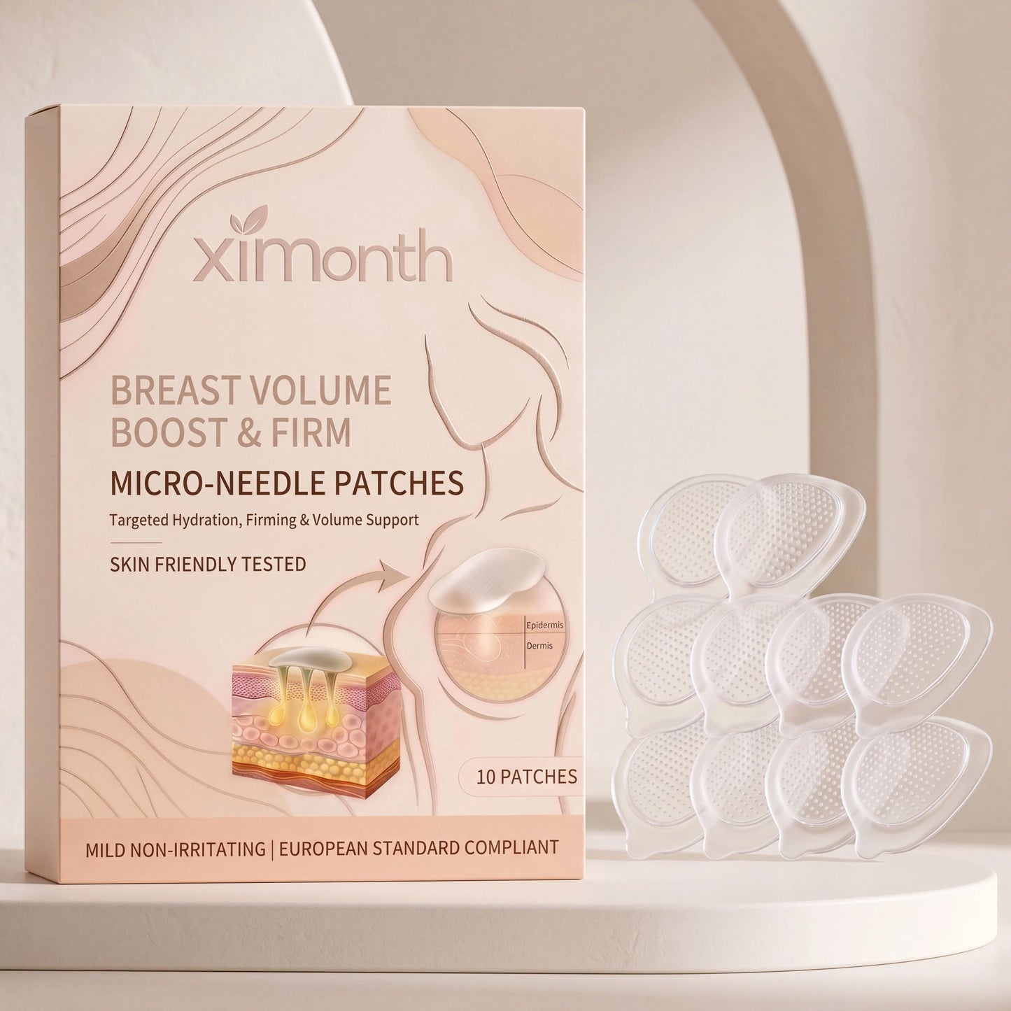 Breast Enhancement Advanced Nano-Microneedle Patch Targeted Skin Nutrition Deep Hydration Increased Skin Elasticity For Women