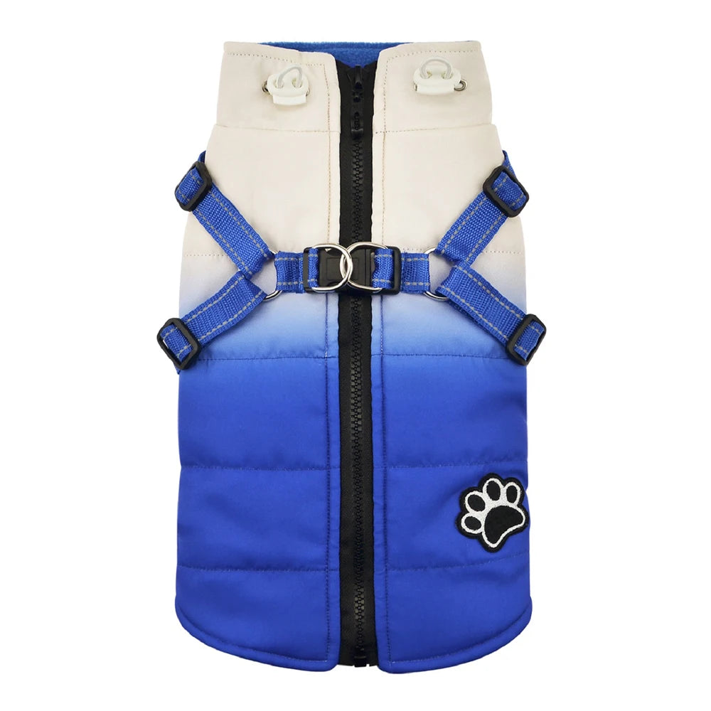 Waterproof Dog Jacket With Harness Winter Warm Pet Dog Clothes For Small Big Dogs Coat Chihuahua Clothing French Bulldog Outfits