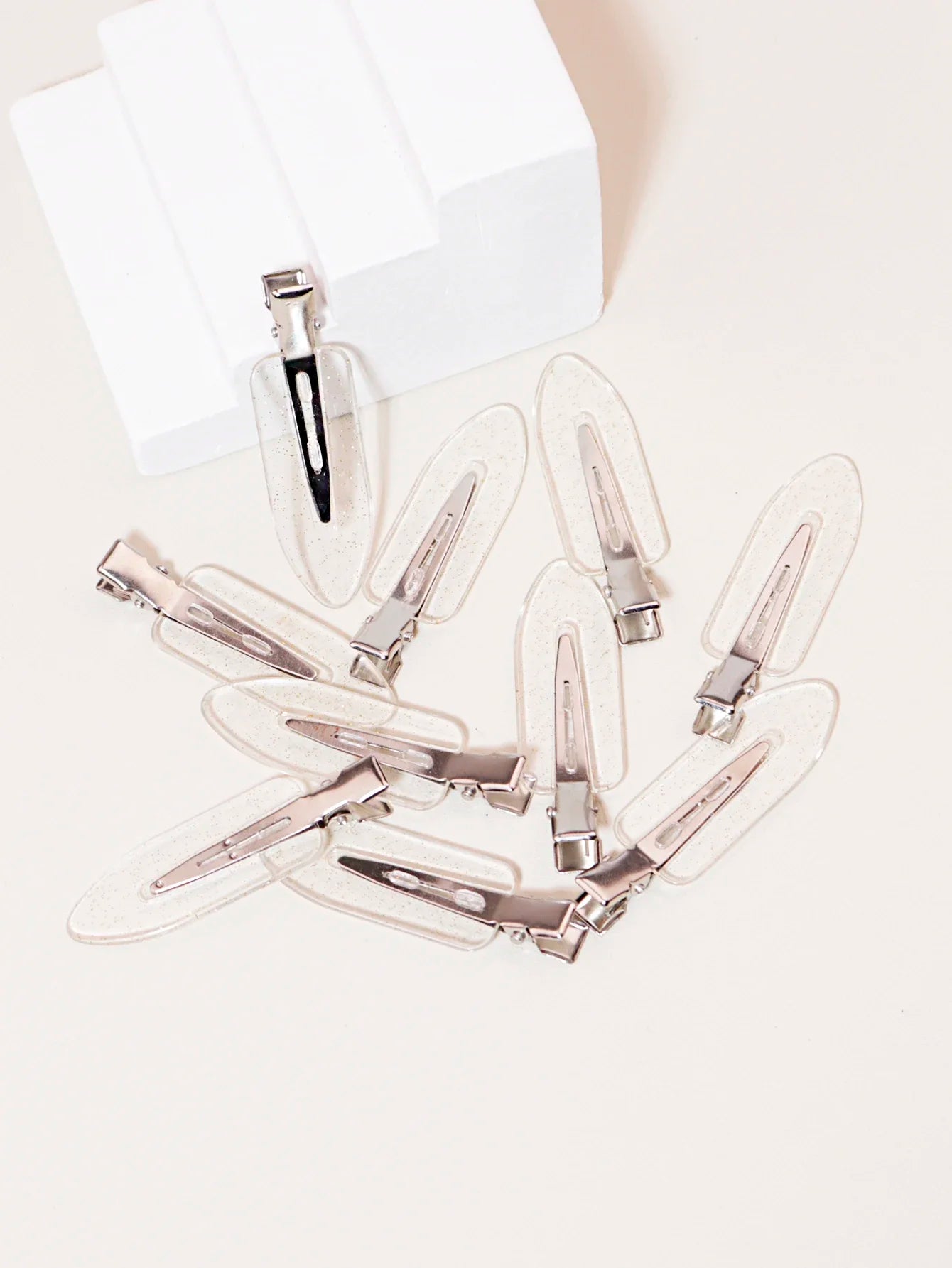 10pcs Seamless Fashion Girl Transparent Hair Clips, Makeup and Facial Accessory Clips, Fashion Girl Styling Hair Clips