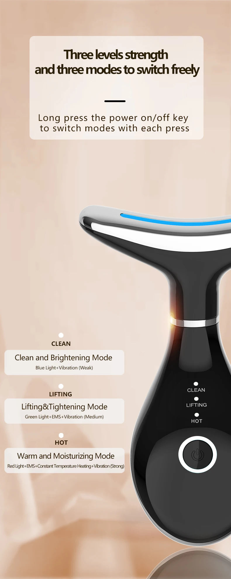 7 Colors Neck Face Beauty Device Facial Lifting Machine Face Massager Reduce Double Chin Face Sculpting Skin Care Beauty Tools