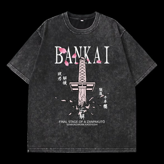 Kuchiki Byakuya BLEACH Graphic T Shirt Men Women Short Sleeve Cotton Tshirts Vintage Washed Tee Harajuku Male Oversized T-shirt