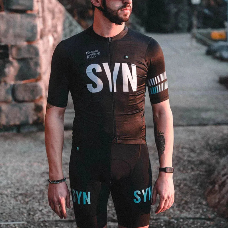 SYN Summer cycling clothes men's jerseys road cycling short sleeved sets bibs quick drying clothes breathable cycling shirt