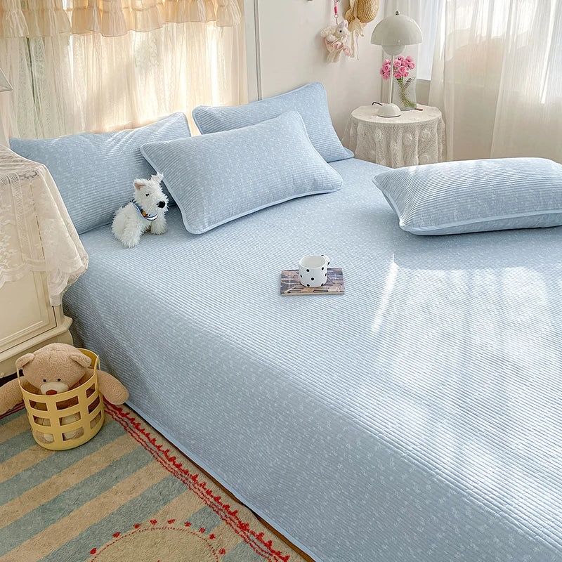 100% Cotton Bed Cover Thicken Bedspread Skin-friendly Printed Blanket Quilted Bedsheet Soft Bedspreads Cubrecama (No Pillowcase)