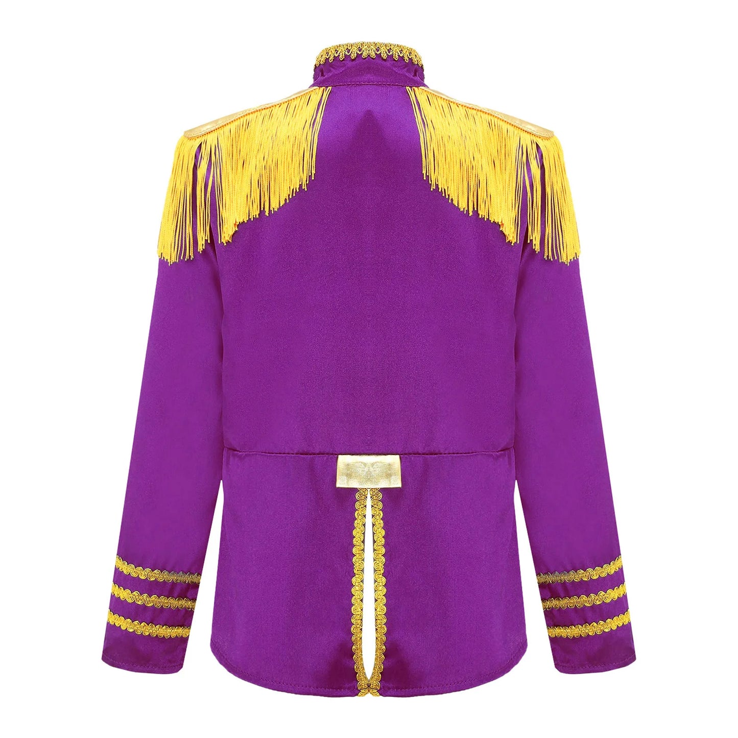 Kids Girls 60s Retro Hippie Rock Band Musician Costume Halloween Cosplay Carnival Party Circus Drummer Parade Tassel Jacket Coat