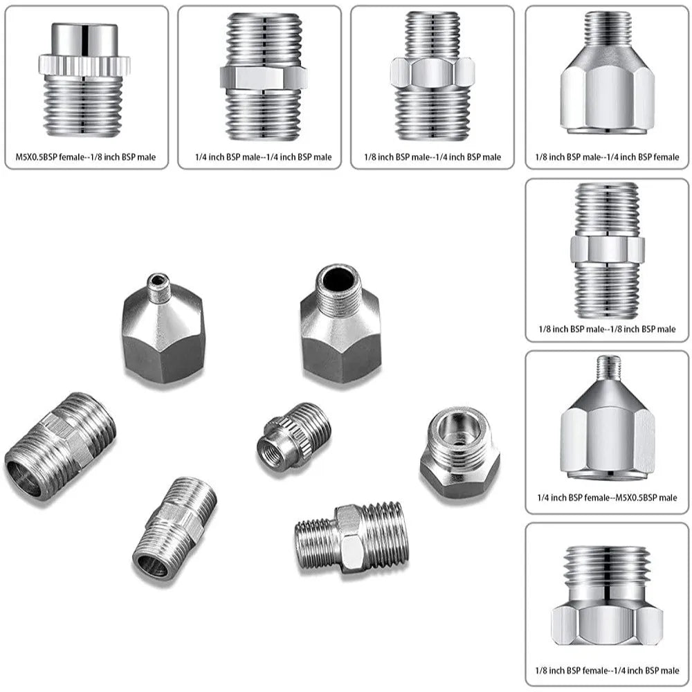 Joystar 14pcs Airbrush Adapter Set, Airbrush Quick Release Disconnect Couplers  for Air Compressor, Airbrush Hose