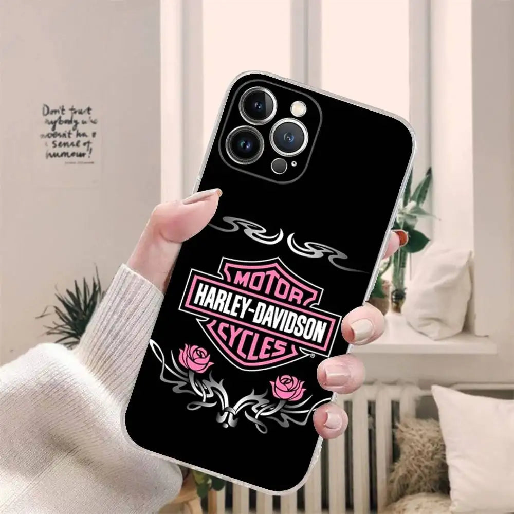 Cool H-Harley Car d-Davidson Phone Case for iPhone 17 16 15 14 13 12 11 Pro Max Plus Soft Cover Personalized DIY