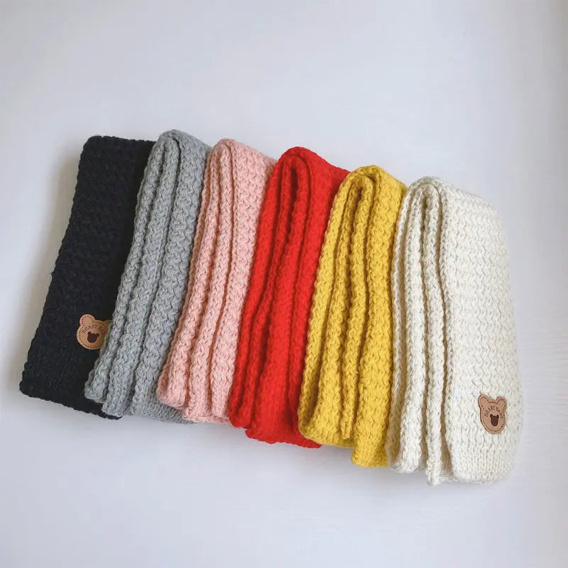 Children's Hat Scarf Set Winter Warm Autumn Winter Plush Boys and Girls' Little Bear Thick Ear Protection Baby Hairline Hat