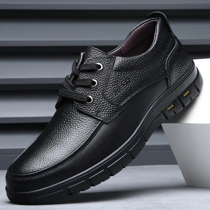 2025 Kitchen King Men's Shoes Anti-Slip Waterproof Oil-Resistant Durable Casual Leather Work Shoes For Chefs Perfect For Spring
