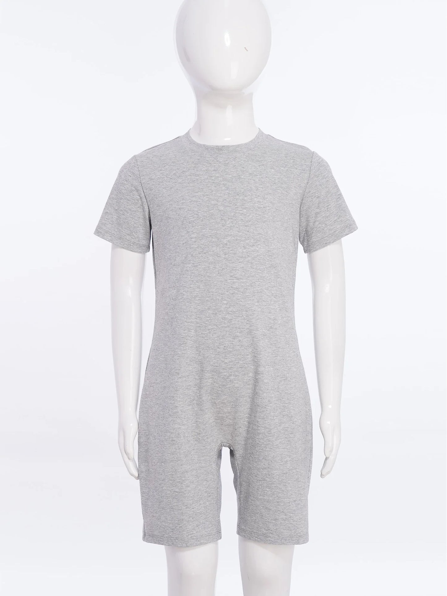 Children Special Needs Adaptive Clothing Solid Color Long Sleeve Zipper Back Jumpsuit Cotton Rompers Workout Sports Bodysuit