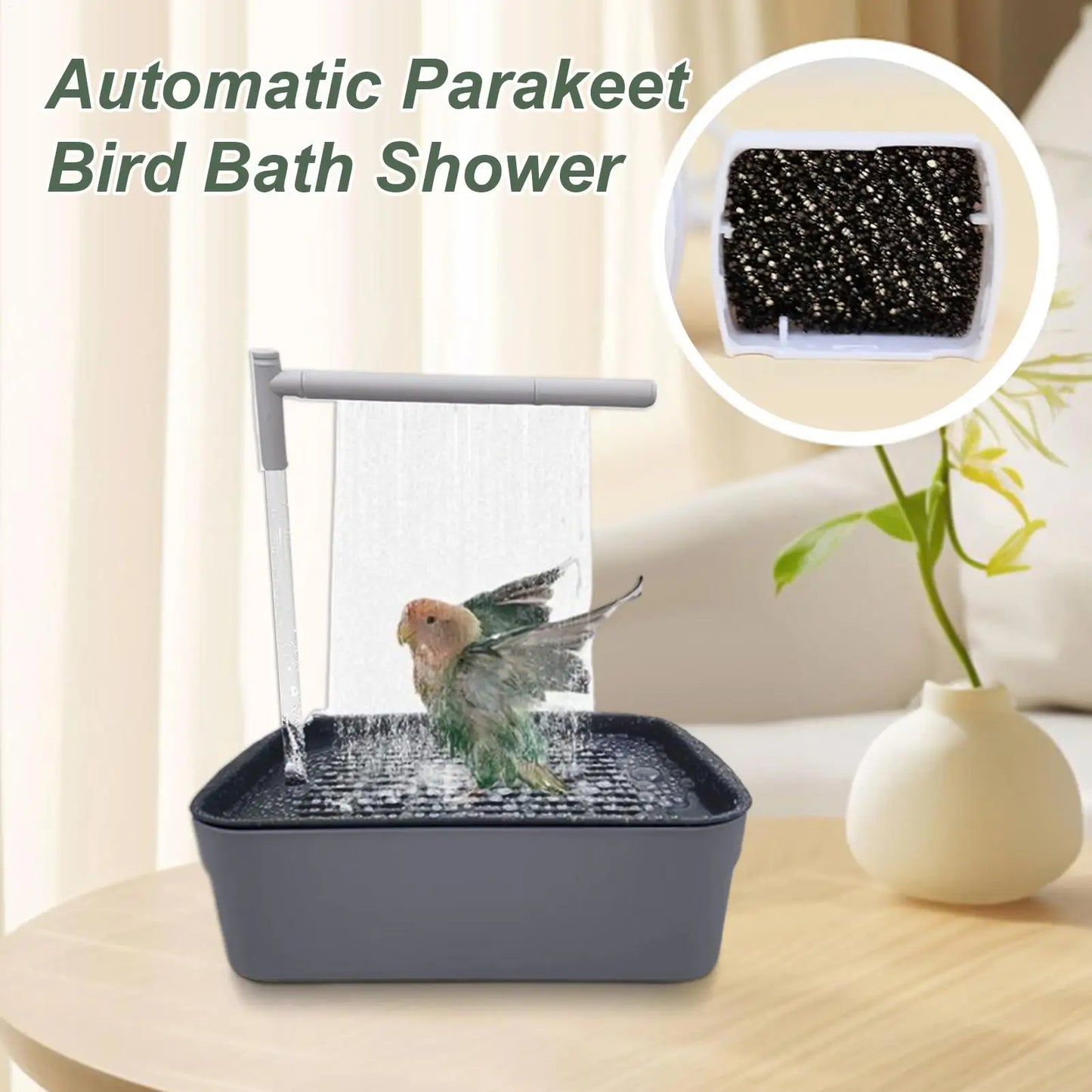 2026 New Automatic Parrot Bird Bath Tub USB Electric Pet Circulating Water Bathtub Shower Fountain Pet Supplies