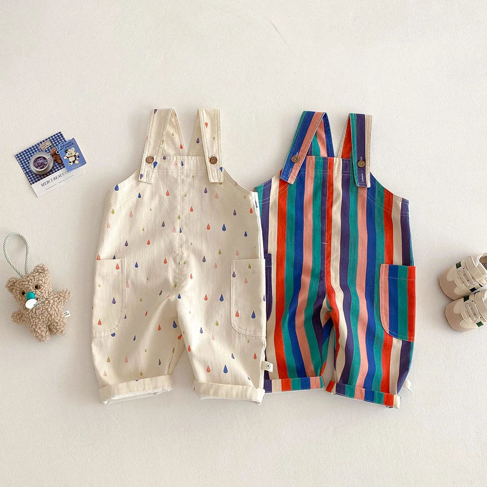 2025 New Season Colorful Striped Infant Kids' Suspender Pants Kids Overalls for Boys and Girls Bib Overalls 0 - 5 Years Old
