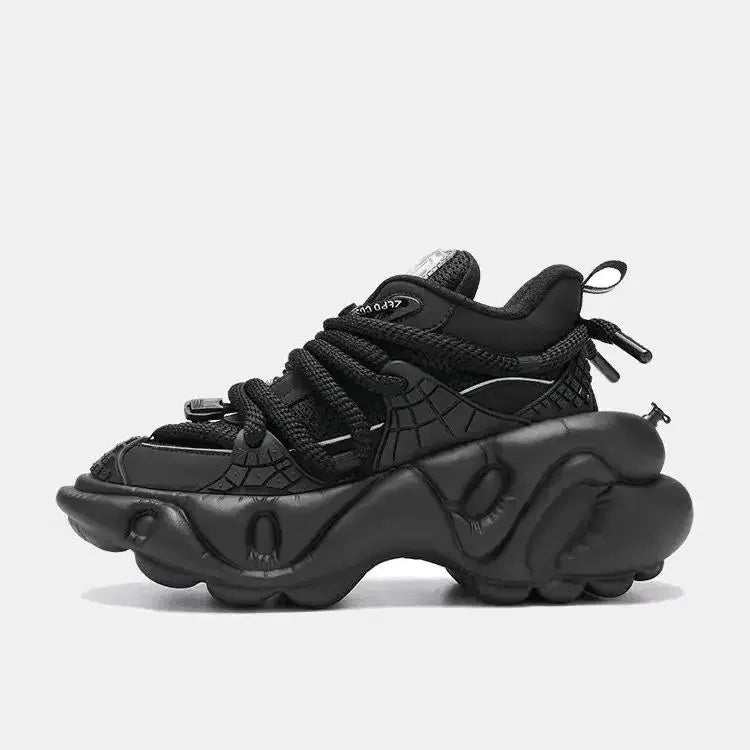 Super Soft Thick Sole Women/men Sport Shoes Lace Up Breathable Mesh Sneaker Casual Black/green Dad Shoes Platform Fashion Shoes