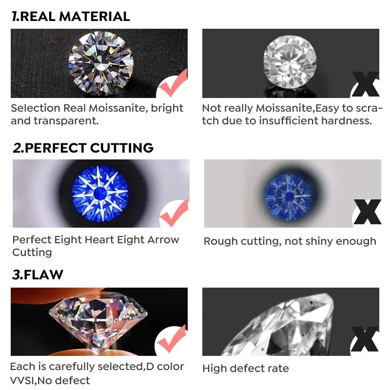GRA Fashion Real 0.3CT*5 Moissanite Rings for Women Gift 925 Sterling Silver Brilliant Diamond Wedding Luxury Fine Jewelry