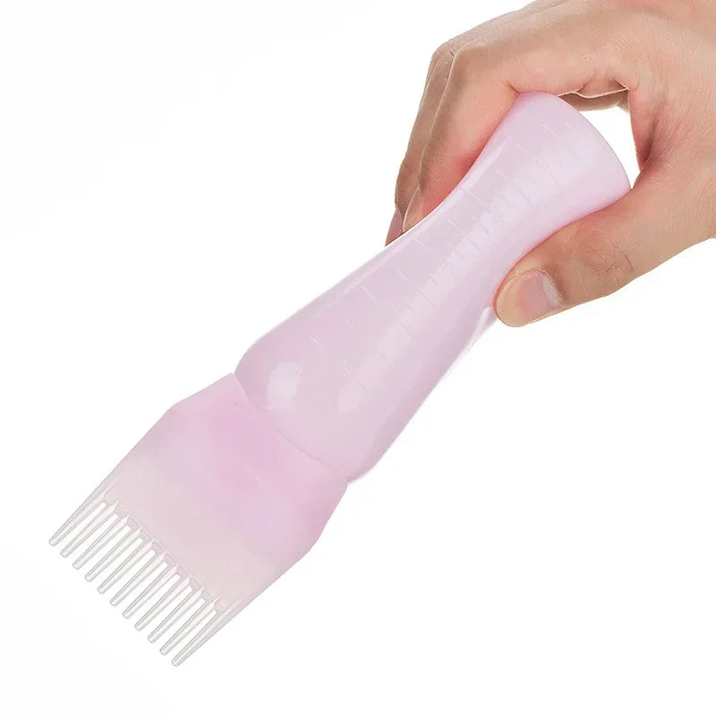 3pcs180ml Oil Scalp Applicator Root Washer Repeatable Filling Bottle Root Comb Applicator Bottle Salon Barbershop Accessories
