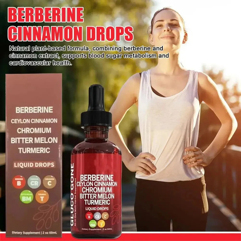 60ml Berberine Cinnamon Drops For Health Immune Support, Gut Health,Metabolism, Antioxidant- Ceylon Cinnamon Flavor