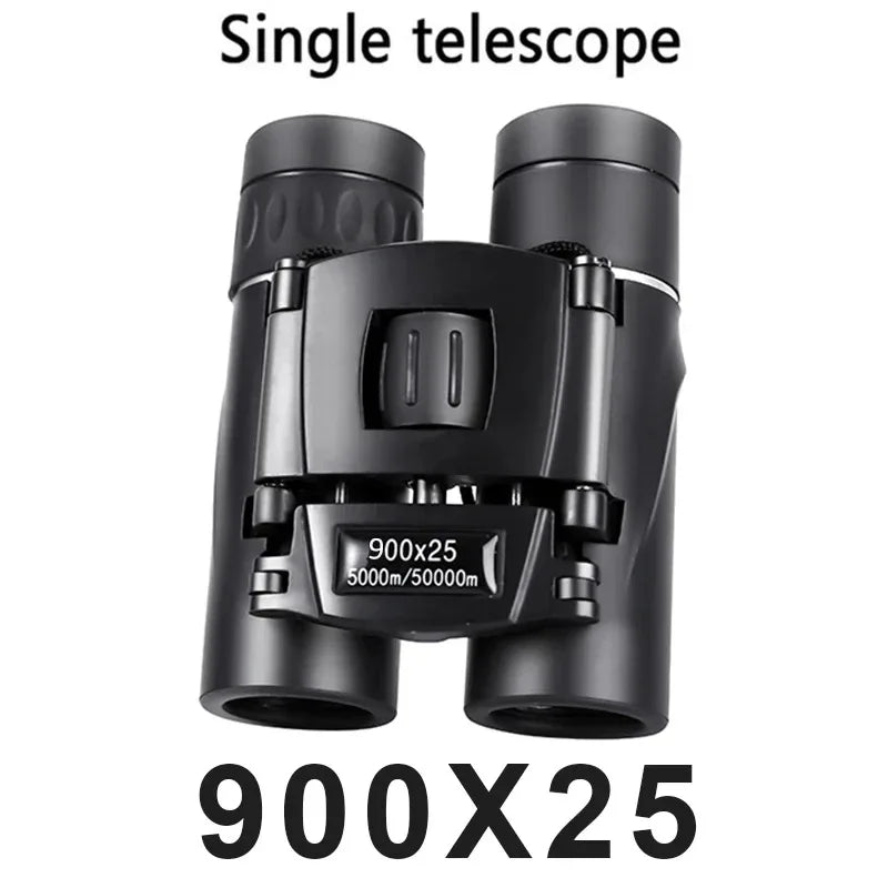 Portable 900x25 HD Zoom Binoculars with BAK4 Prism Long Range Folding Low Light Jumelles for Hunting And Camping