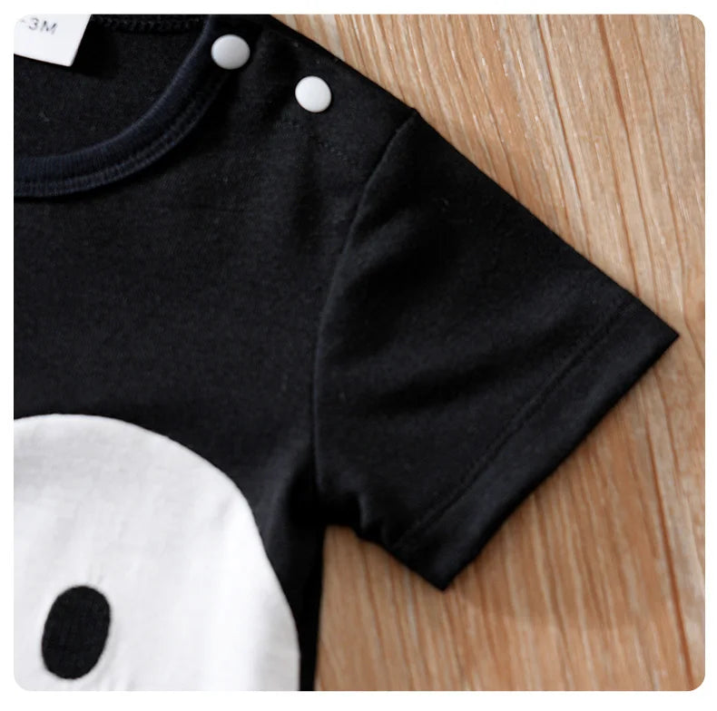 Baby Clothes Cute Cartoon Penguin Comfortable Soft Boy And Girl Summer Round Neck Short Sleeved Baby Jumpsuit