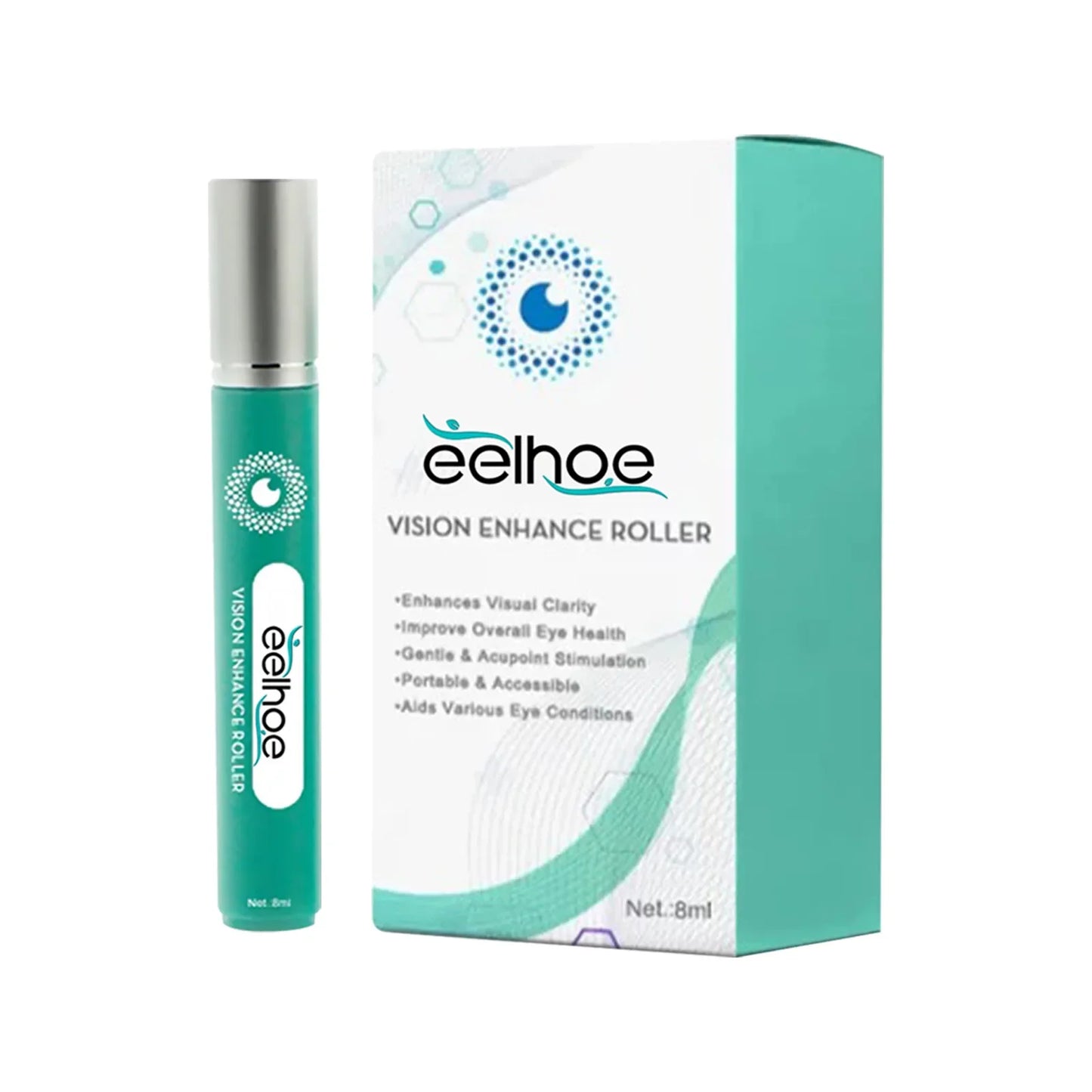 Korean Visual Enhancement Eye Serum Roller Relieve Eye Aningeresting Dark Circles Bags Eye Contour Moisturizing Cosmetics 8ML