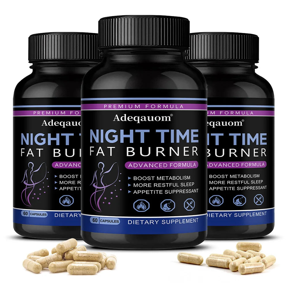 Nighttime Fat Burner Support Capsules, Supports Gentle Metabolism, Digestive Wellness & Restful Sleep, Natural Supplement