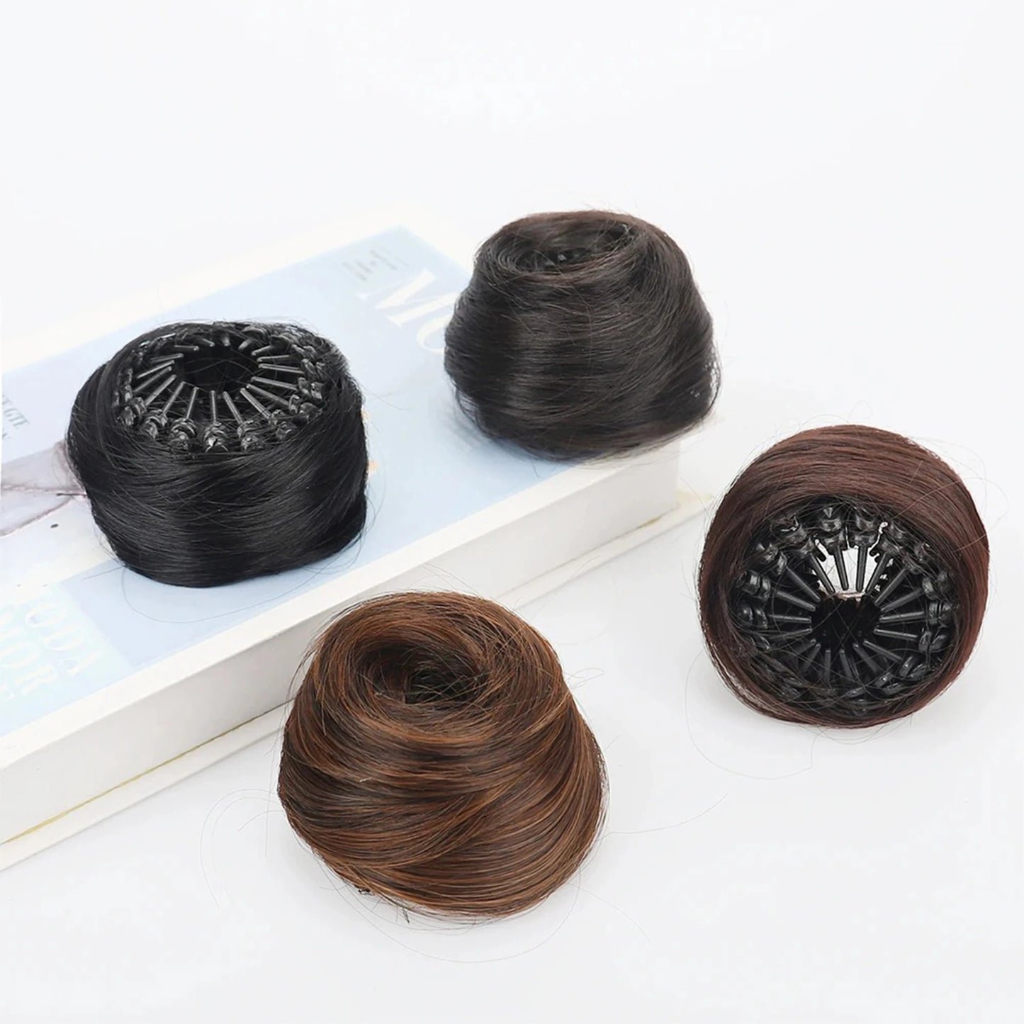 Women Fake Hair Elastic Band Bun Headband Easy to Shrink Puffy Hair Simulation Hairdressing Tool Bun Style Hairband by Mr.Magic