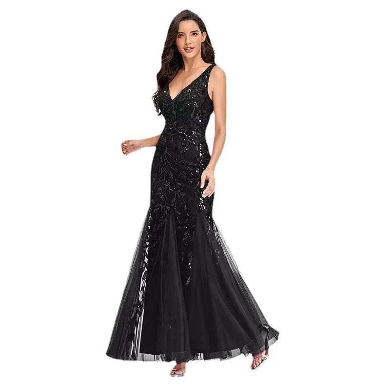 Sexy vintage Maxi Sequin cocktail Summer Dress Long Bridesmaid Prom Dresses for Women Casual Party club Bodycon Dress Vestidos