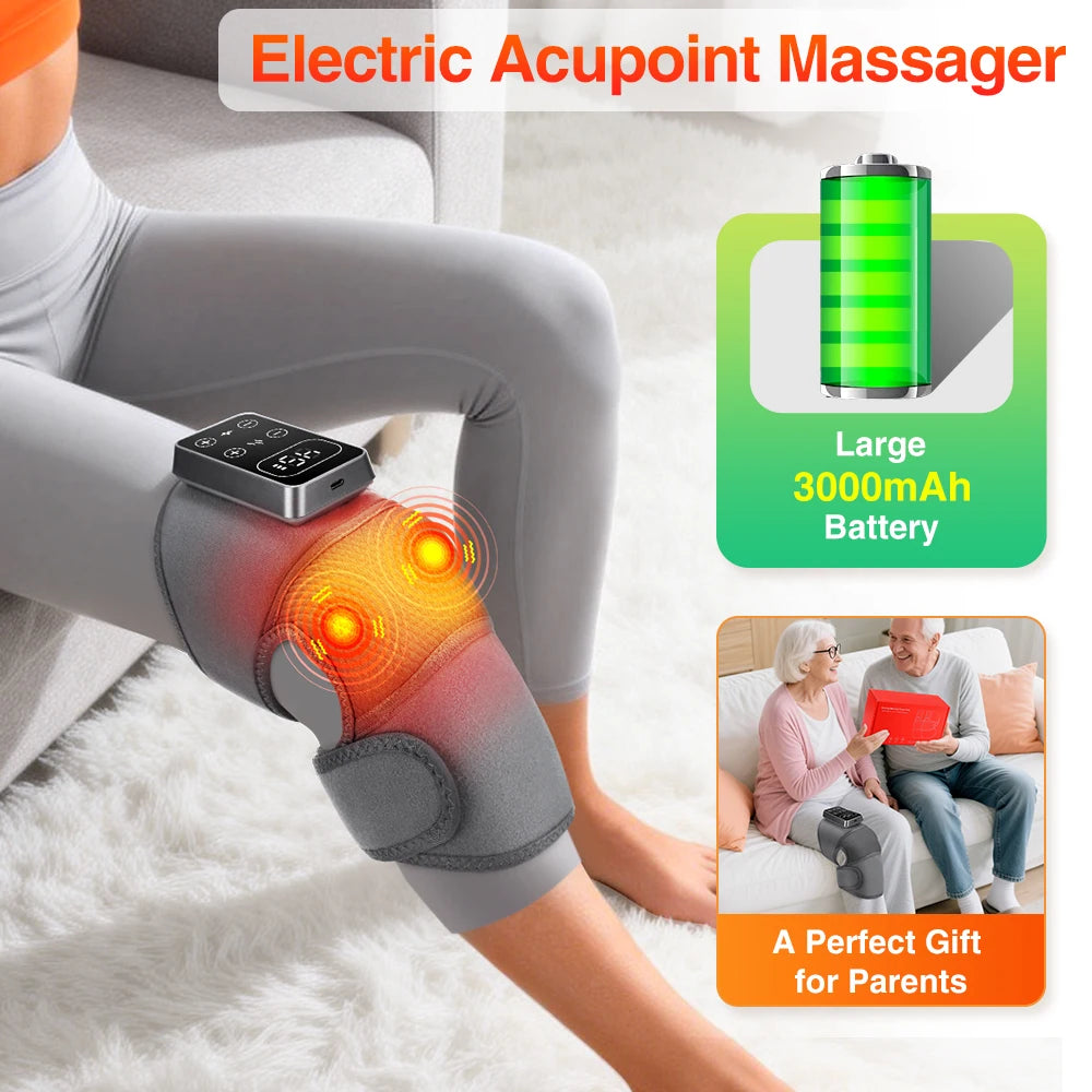 3 in 1 Heating Pad Shoulder Knee Elbow Brace for Arthritis Hot Compresss Joint Massage Strap Promote Blood Circulation Kneepad