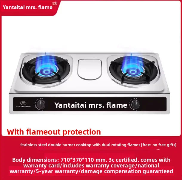 Double Burner Gas Stove Household Desktop LPG Natural Gas Energy Saving Old Style Stove abc