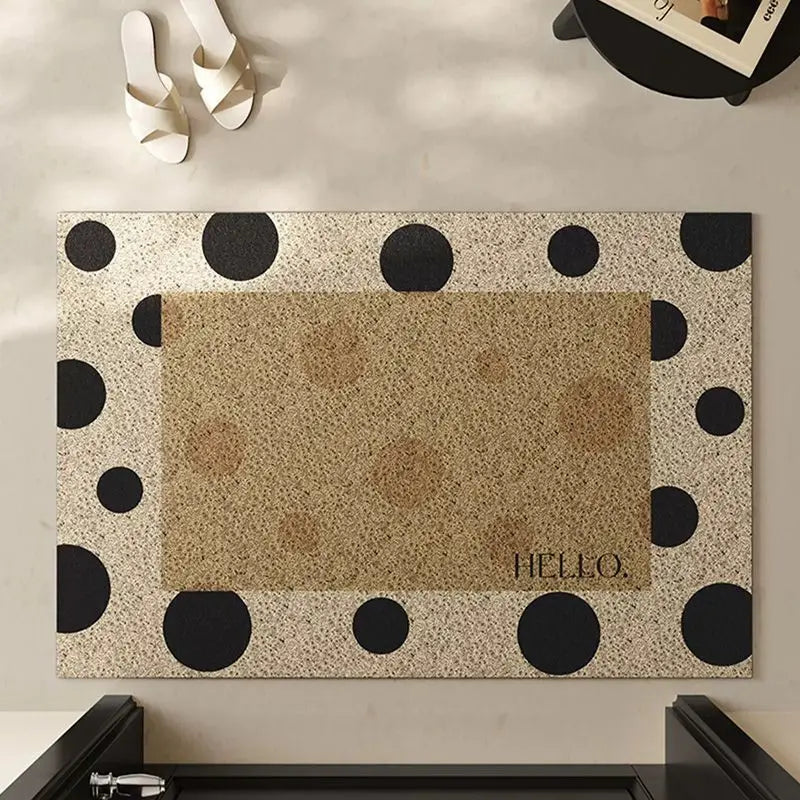 Wave Point Non-slip PVC Retro Entrance Doormat Floor Mats Silk Loop for Entryway Porch Hallway Home Decor Dust Removal Carpet