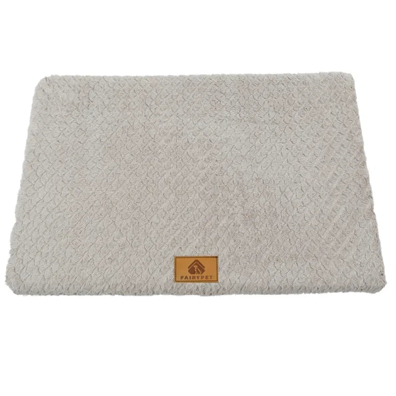 3D Foam Pet Bed With Removable Washable Faux Fur Cover Orthopedic Waterproof Dog Bed For Crate Anti-Slip Bottom Dog Bed