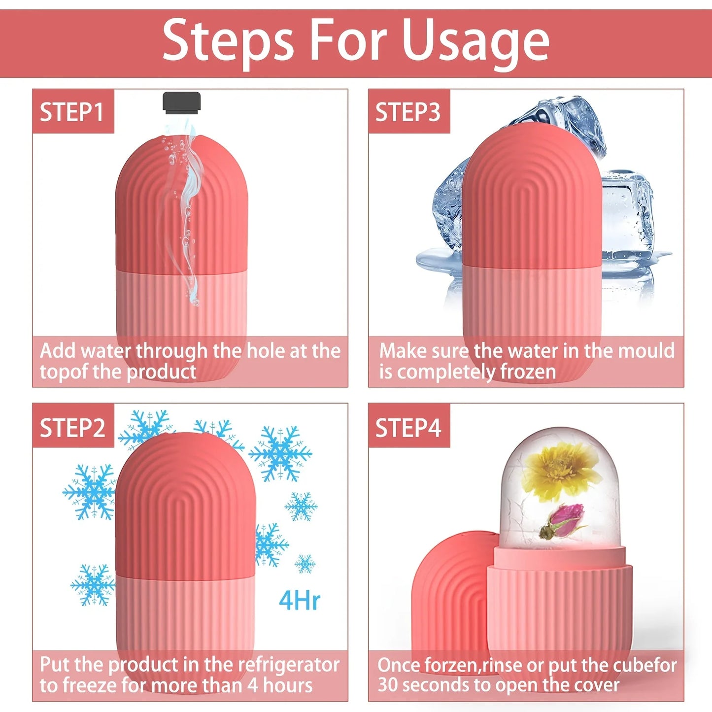 Ice Face Roller Stainless Steel Face Roller Gua Sha Tool,Facial Ice Roller Mold for Face Eye Skincare Tools Lifting Contouring
