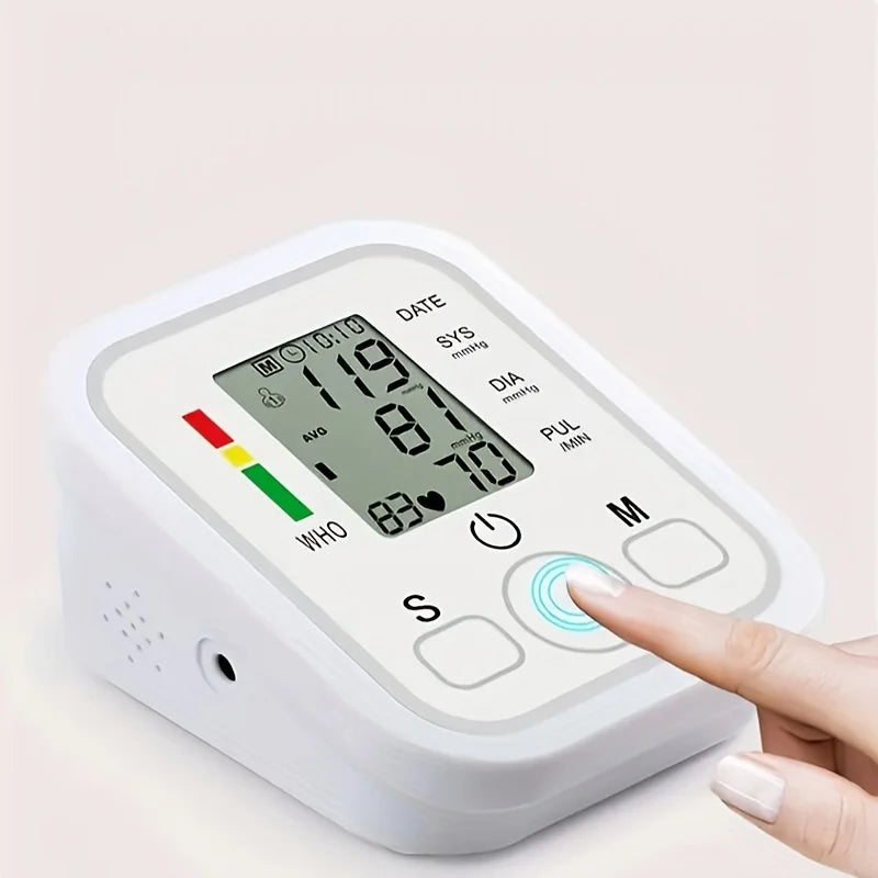 Professional Medical Blood Pressure Monitor LED Display Upper Arm Automatic Monitor BP Sphygmomanomete with Adjustable Cuff Adul