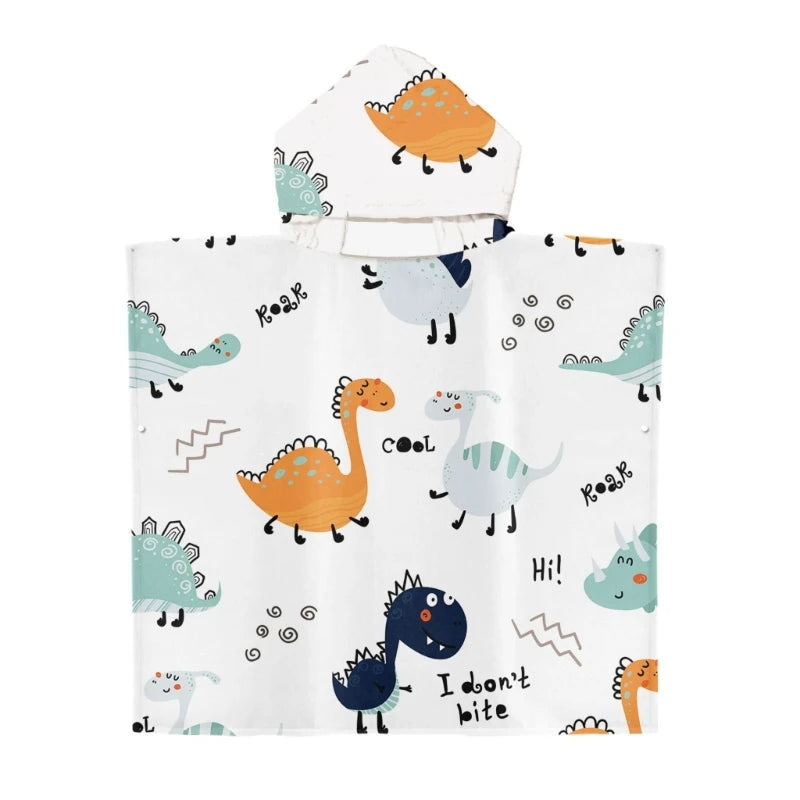 Toddler Kids Beach Towel Cotton Bathrobe Baby Boys Girls Dinosaur Animal Hooded Bathing Towel 60x60cm Children Dinosaur Blanket