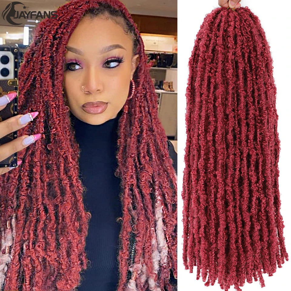 18 24 Inch Butterfly Locs Crochet Hair Extensions Synthetic Distressed Butterfly Soft Locs Crochet Braids Hair for Black Women